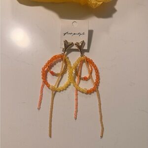 Free People Orange and Yellow Beaded Earrings